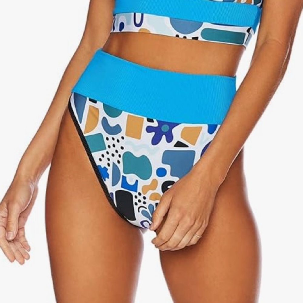 NWT Beach Riot Emmy Cool Abstract Bikini Bottoms - M